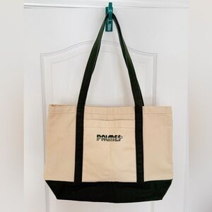 Palmes Beige & Green Net Tote